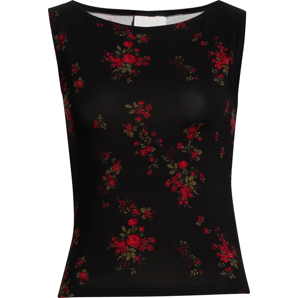 Reformation Sleeveless Dusk Stretch Knit Top In Black