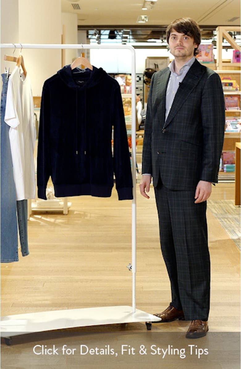 Angled Stripe Velour Pajama Hoodie, sales video thumbnail