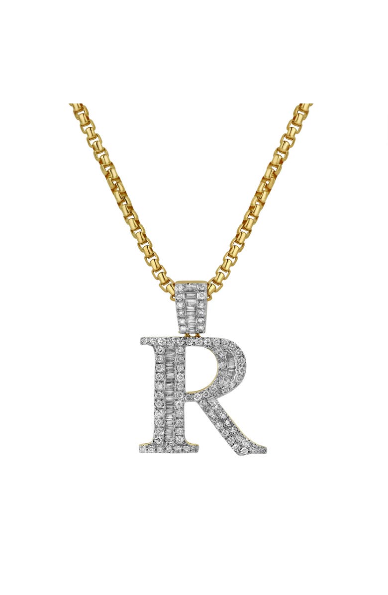 LuvMyJewelry R Initial Diamond Pendant 10K Yellow Gold - 0.86 Carats, Main, color, 