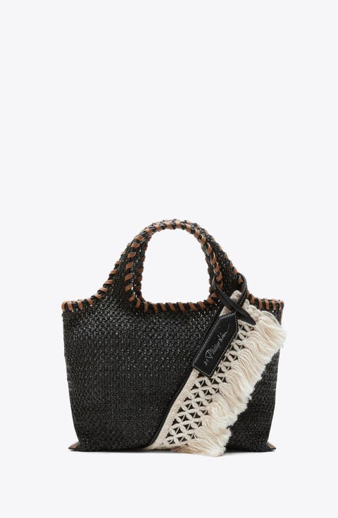 Raffia Fringe Mini Market Tote