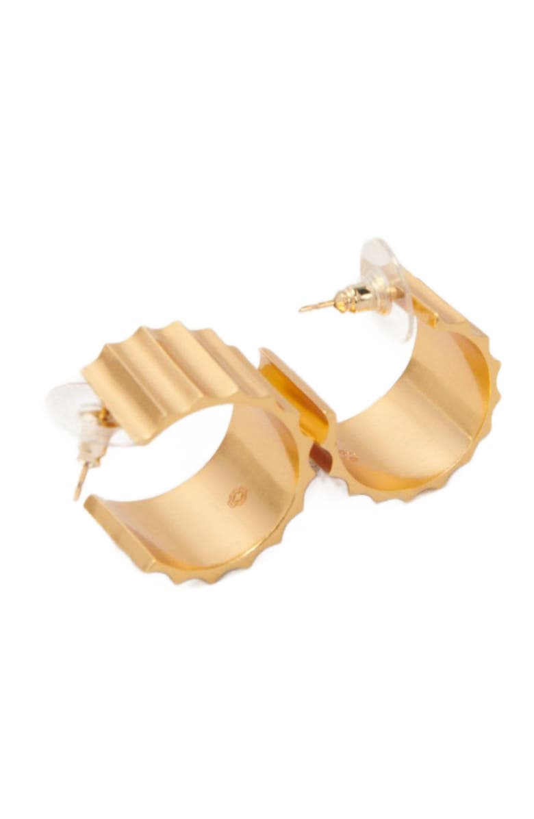 maje Tapered gold mini hoop earrings, Alternate, color, 