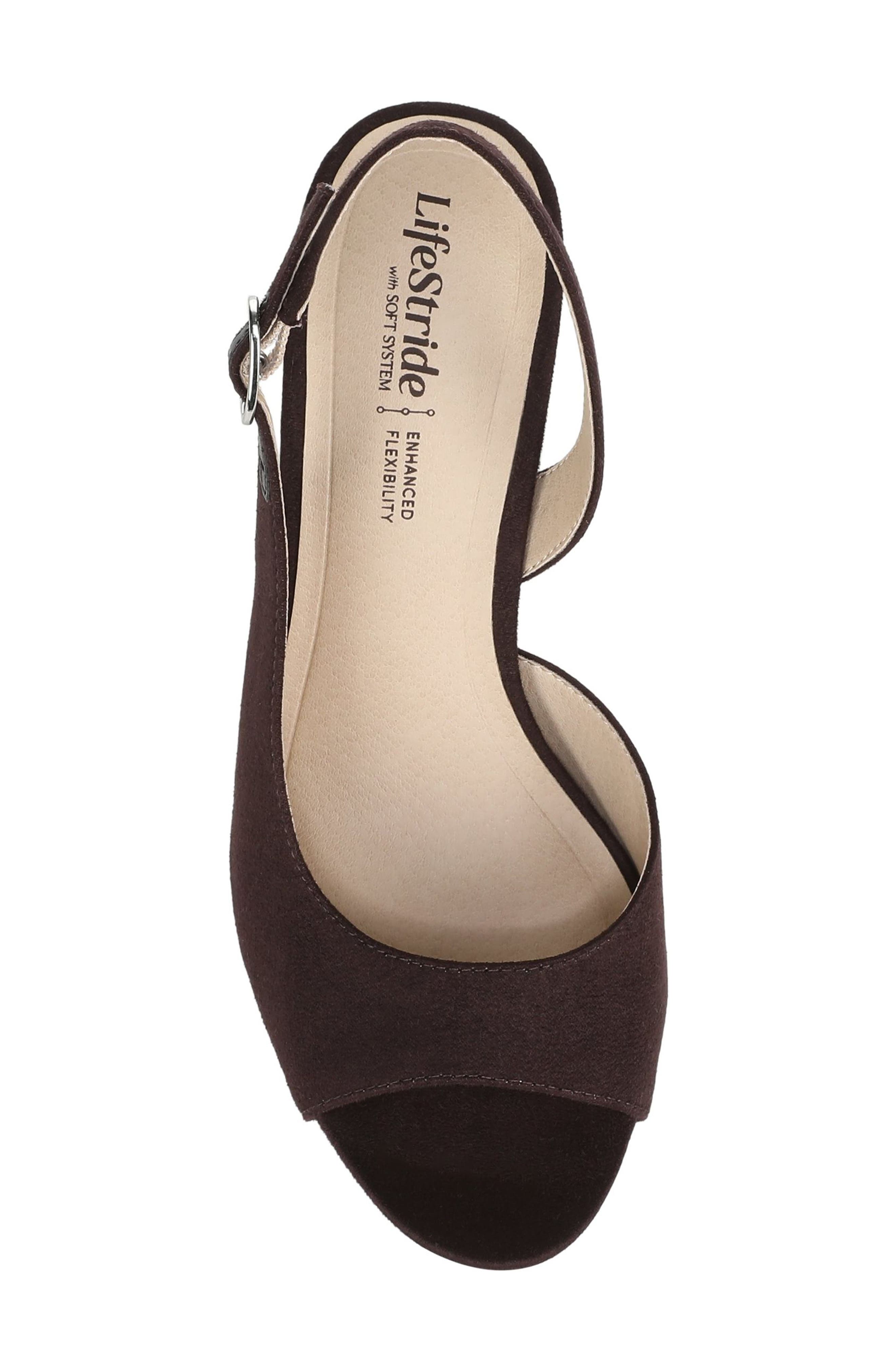 LifeStride Teller Slingback Half d'Orsay Platform Sandal, Alternate, color, Dark Chocolate
