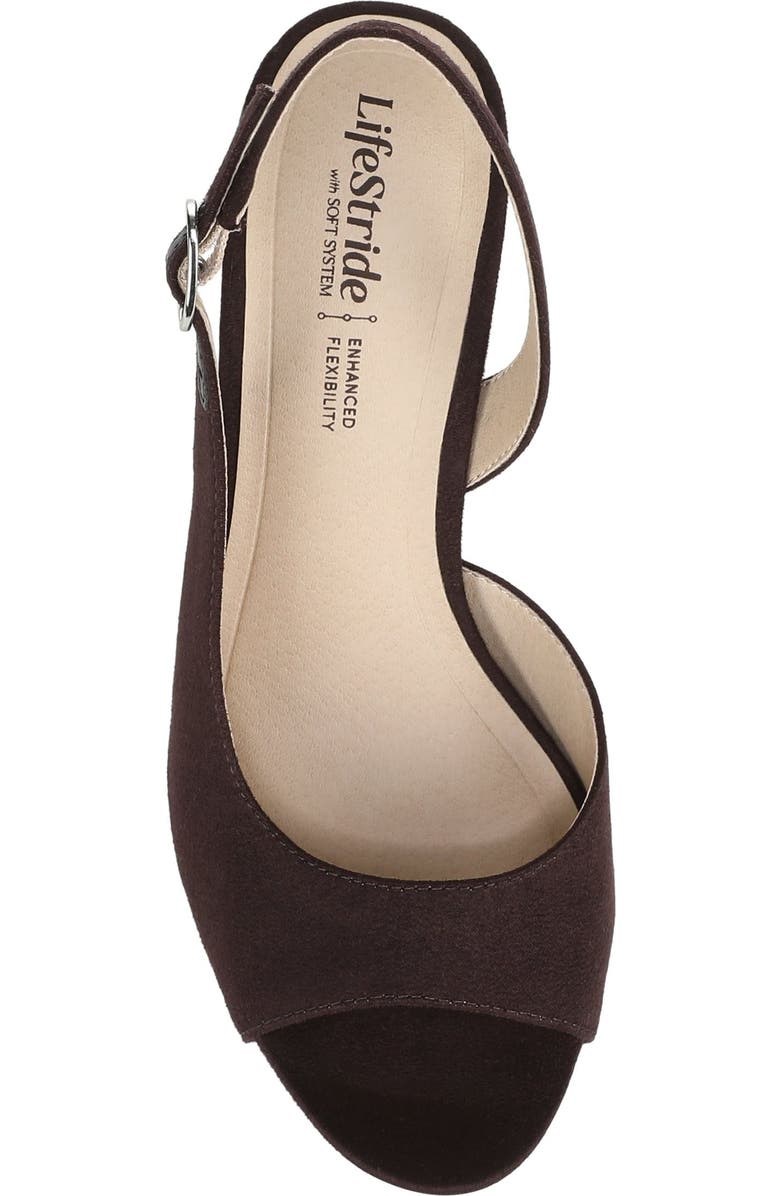 LifeStride Teller Slingback Half d'Orsay Platform Sandal, Alternate, color, Dark Chocolate