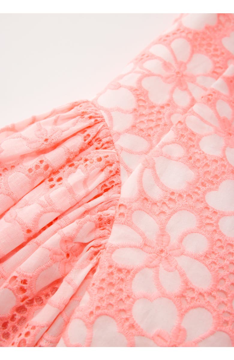 Marlo Kids Holly Cotton Embroidered Mini Dress, Alternate, color, Coral