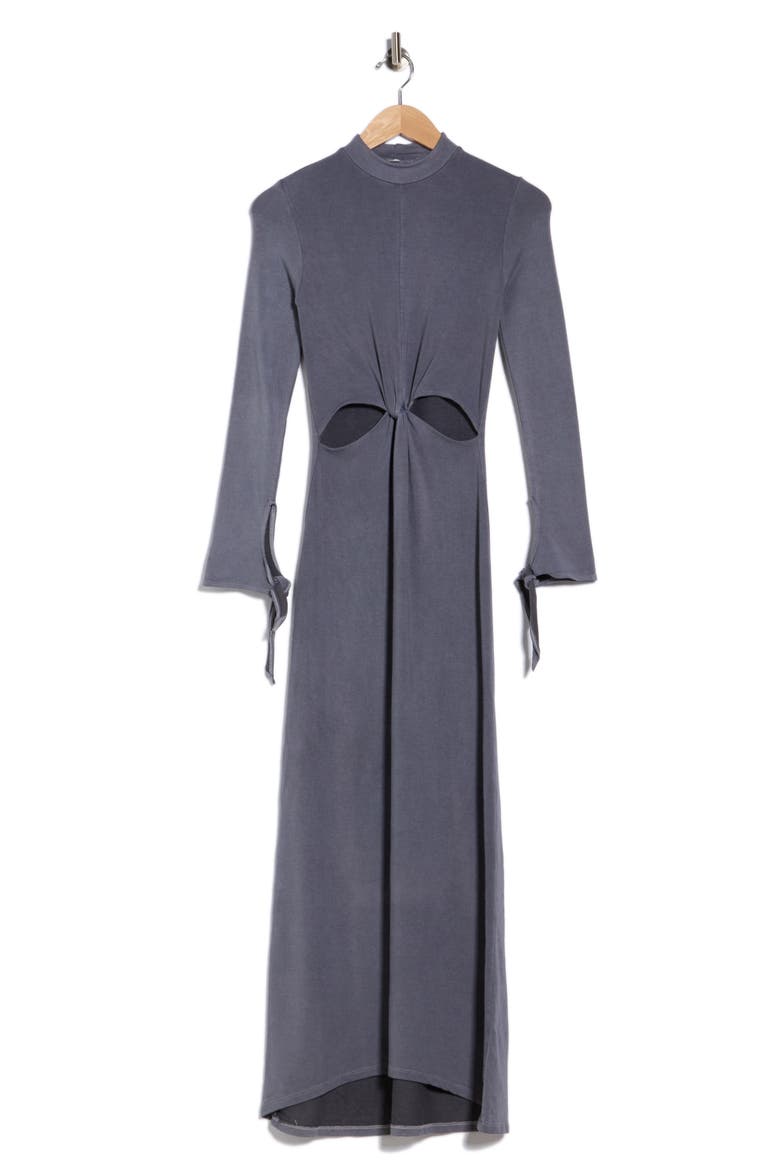 Long Sleeve Cutout Maxi Dress, Alternate, color, GREY