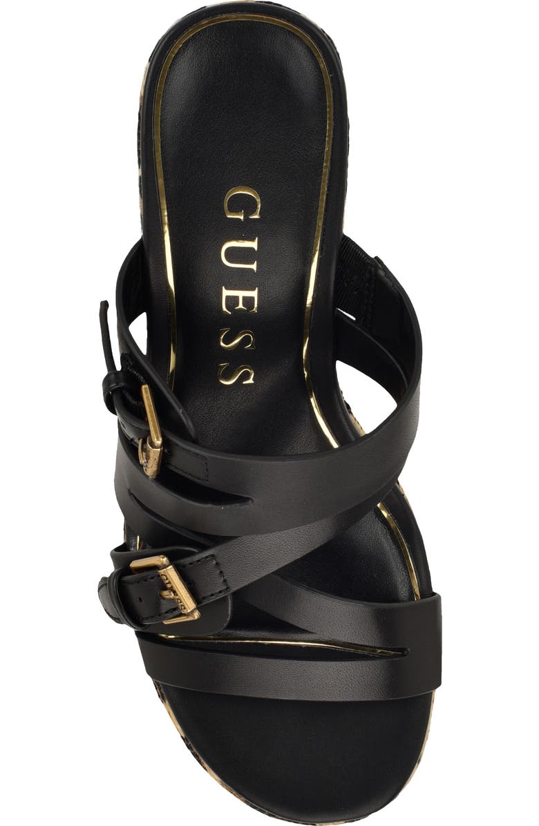GUESS Nailah Platform Wedge Sandal, Alternate, color, Black