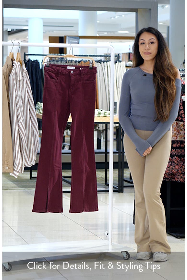 Slit Hem Mid Rise Flare Jeans video