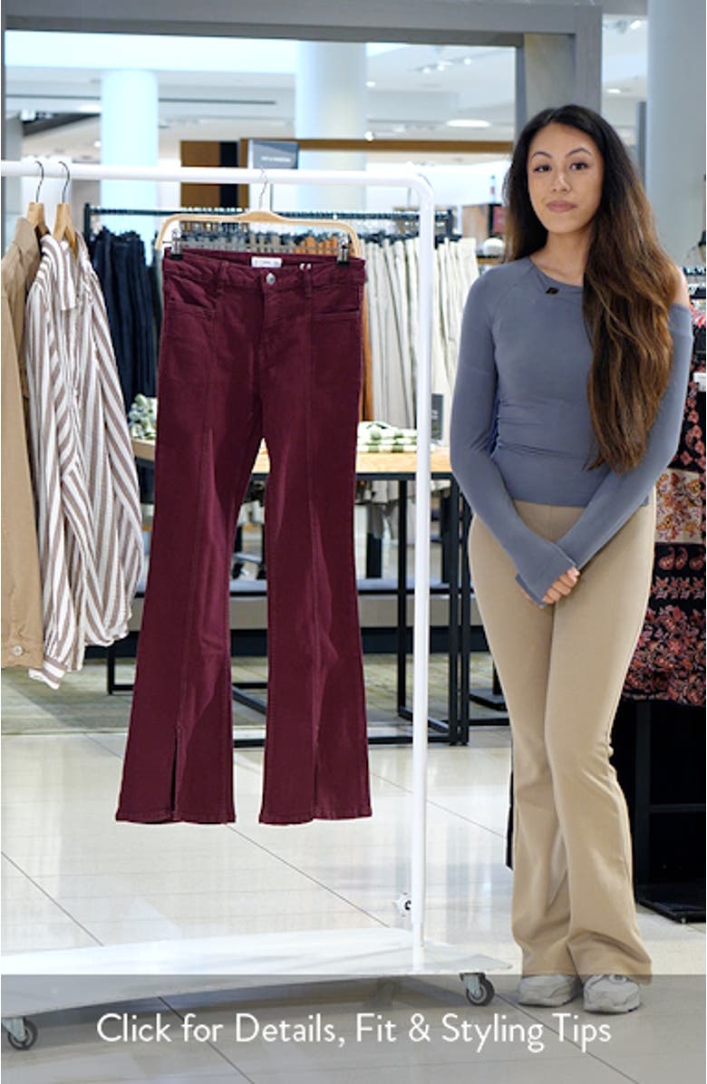 Slit Hem Mid Rise Flare Jeans, sales video thumbnail
