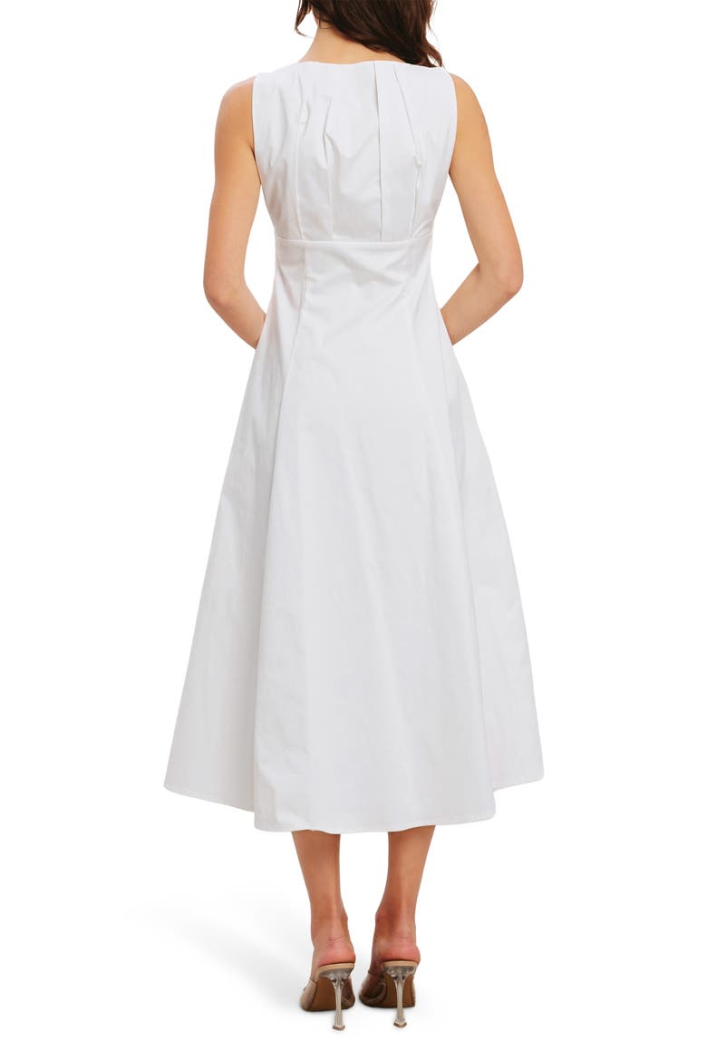 Stretch Cotton Midi Dress, Alternate, color, OFF WHITE