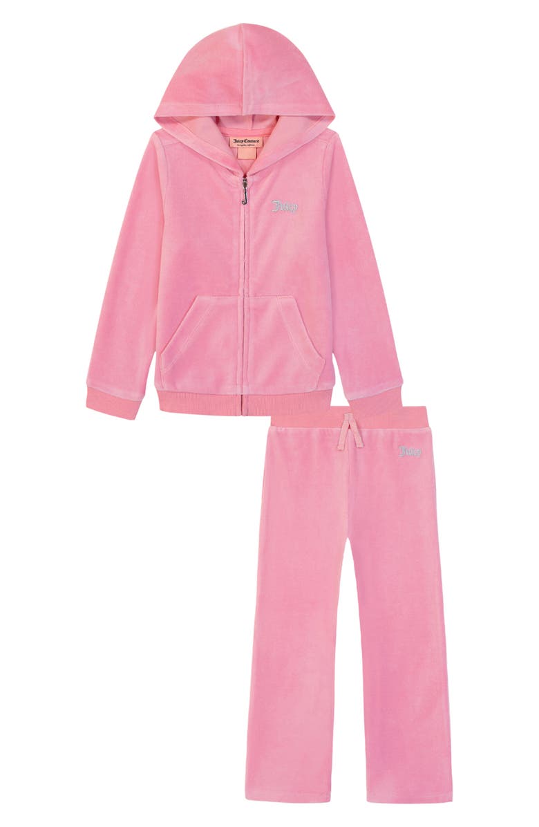 Juicy Couture Kids' Velour Pants Set, Main, color, Orchid