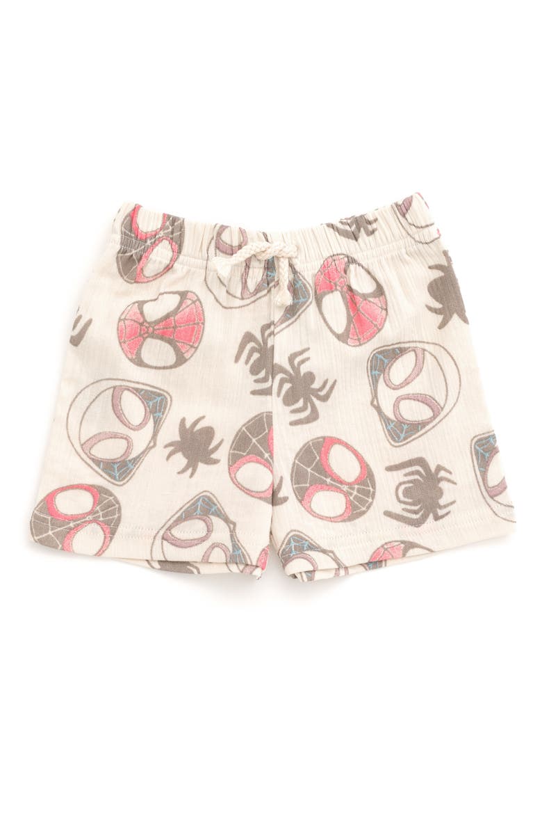 Spidey and His Amazing Friends Gauze One Piece and Set, Alternate, color, Beige Spider-Man Mask Pattern