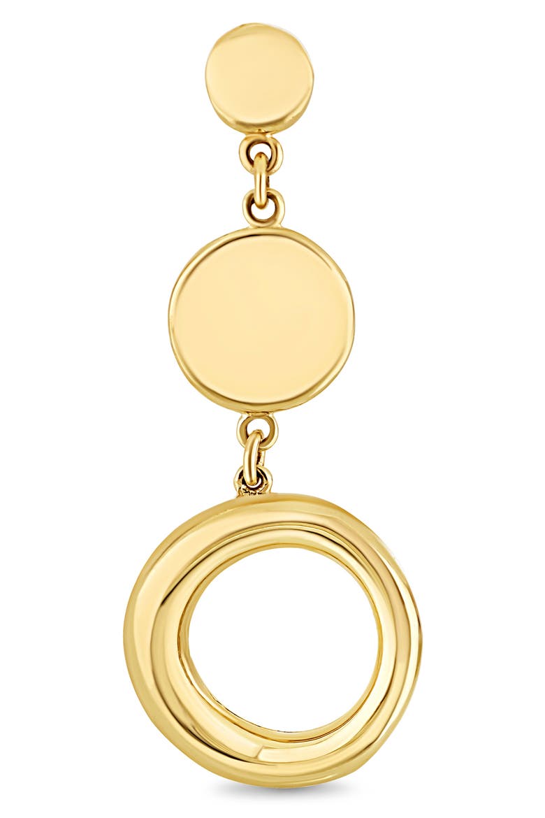 14k Gold Drop Earrings, Alternate, color, 14KY