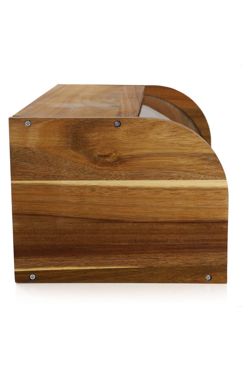 Megachef Acacia Wood Bread Box with Sliding Plastic Lid, Alternate, color, Acacia