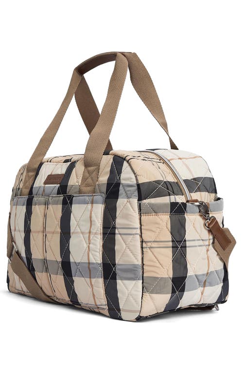 Barbour Wetherham Tartan Quilted Travel Bag In Safari Tartan