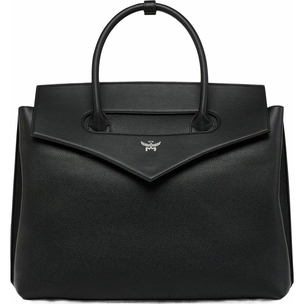 Mcm Soft Diamond Tote In Black