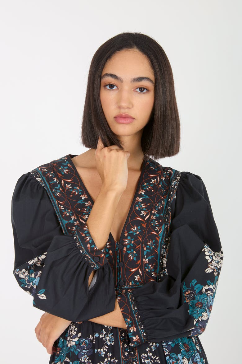 Zaria Dress, Alternate, color, Dark Navy Floral