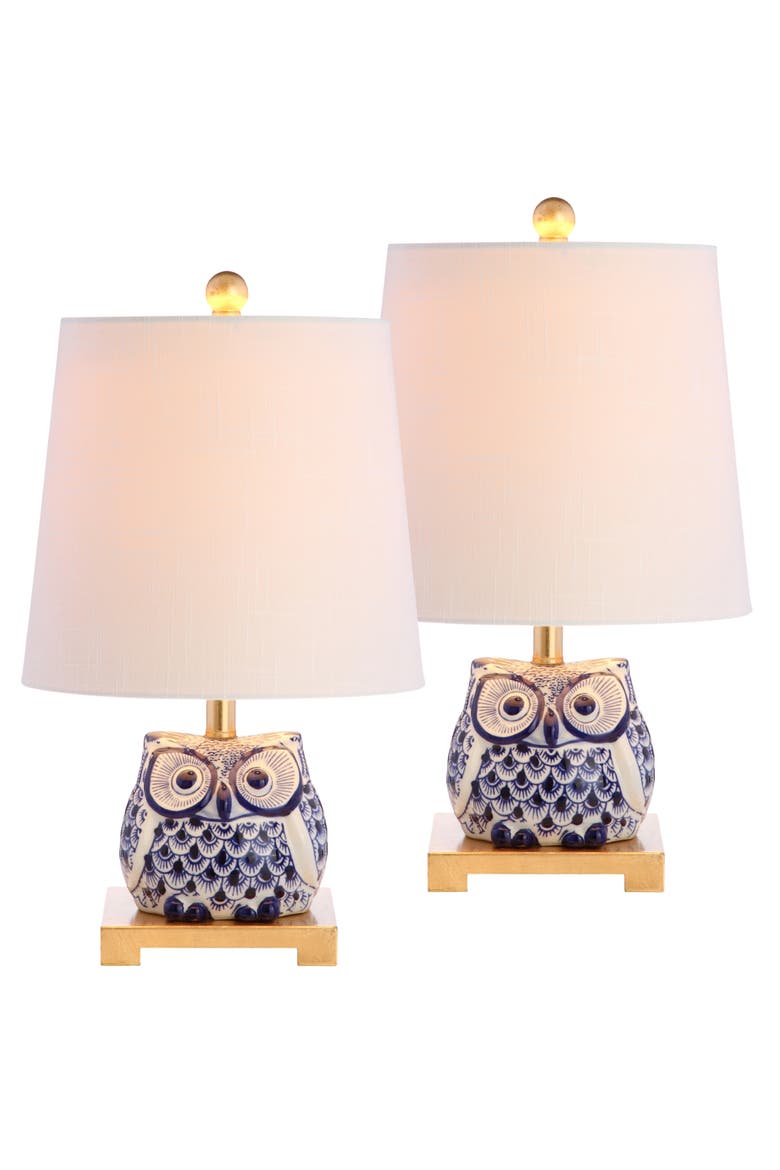 Justina 16" Ceramic Mini Table Lamp, Alternate, color, Blue/White