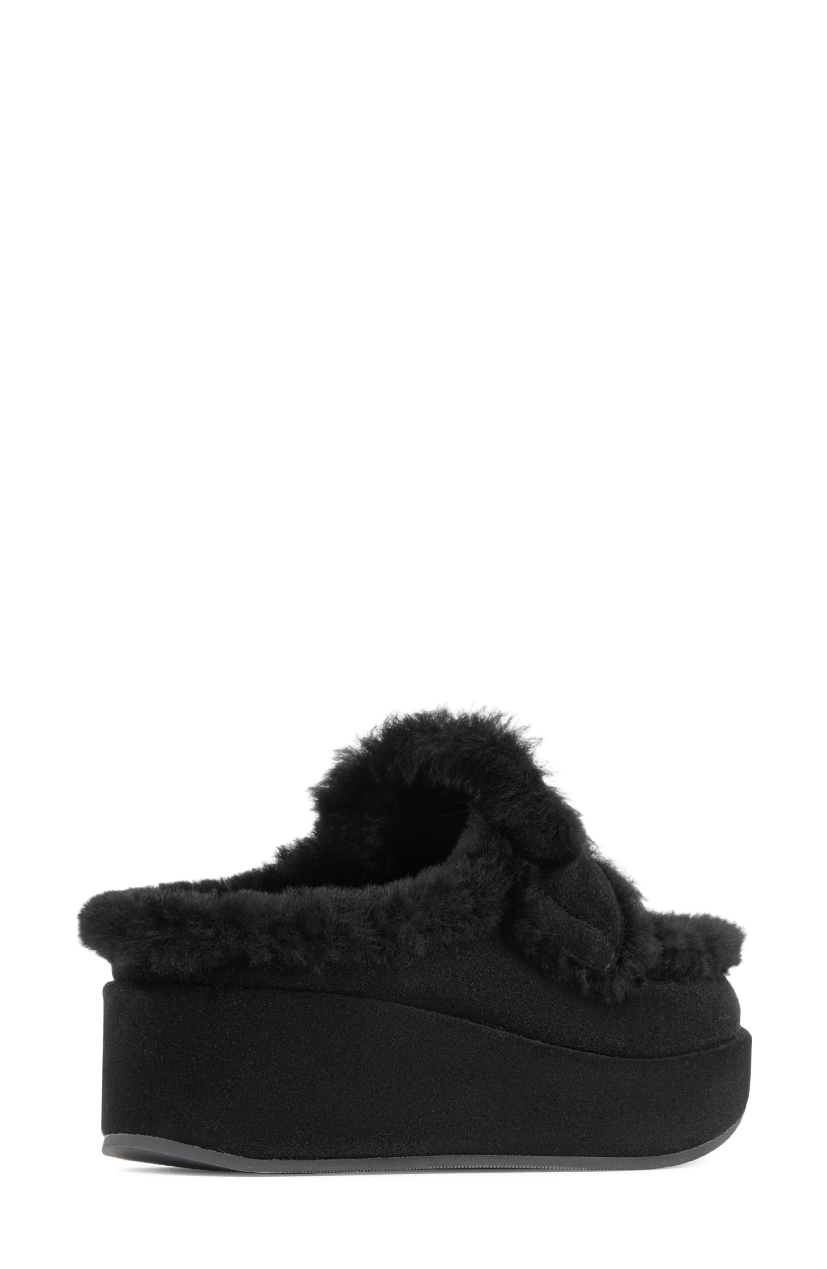 Ivanna Leather Platform Mule, Alternate, color, BLACK