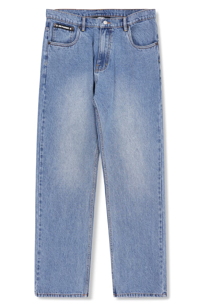 X Zero Skateboards Rotten Straight Leg Jeans, Alternate, color, INDIGO