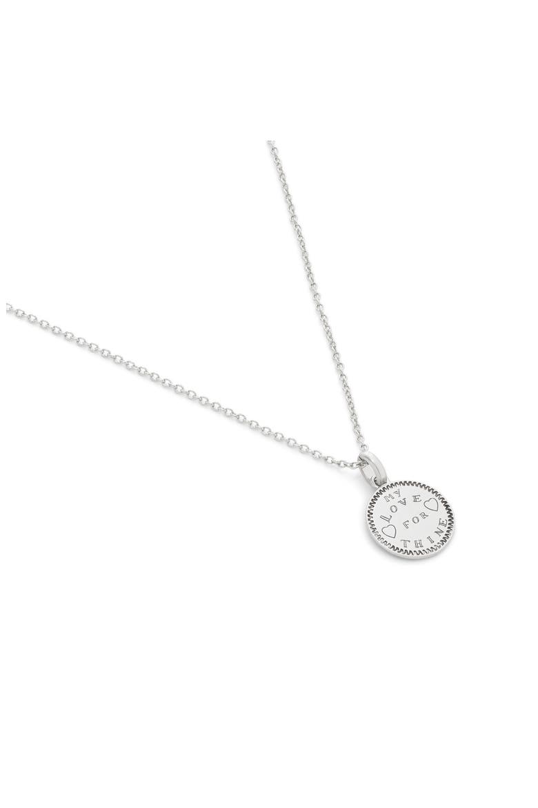 Coin Charm Necklace, Alternate, color, ANTIQUE SILVER