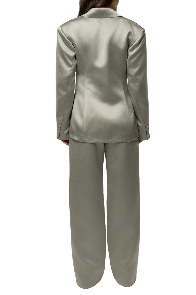 Victoria Satin Blazer, Alternate, color, Sage