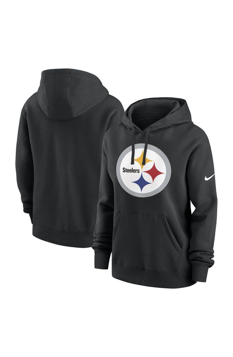 Nike Women's Nike Black Pittsburgh Steelers Team Logo Club Fleece Pullover Hoodie, Main, color, Black
