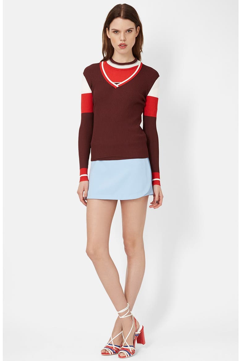 Tailored Overlay Skort, Alternate, color, BLUE
