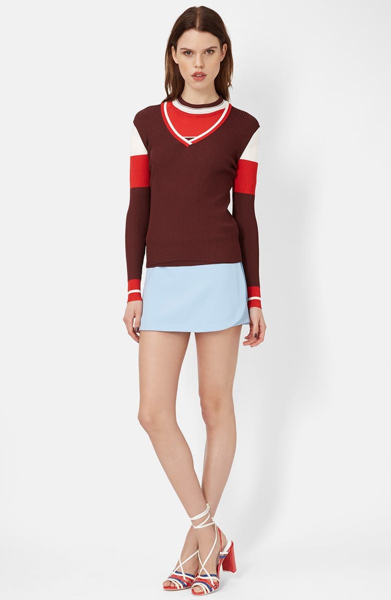 TOPSHOP Unique Tailored Overlay Skort, Alternate, color, 