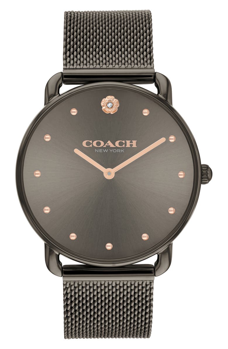 COACH Elliot Mesh Strap Watch, 36mm, Alternate, color,