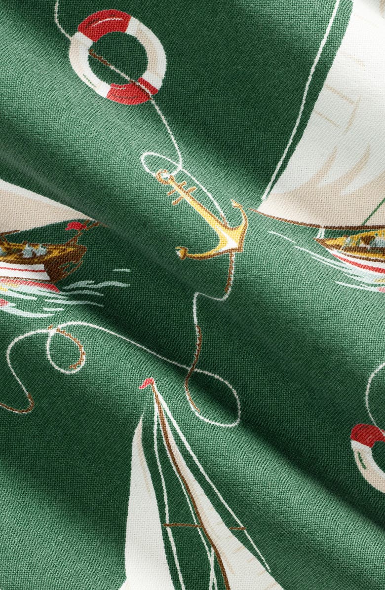 Polo Ralph Lauren Sailboat Print Cotton Oxford Cloth Camp Shirt, Alternate, color, 