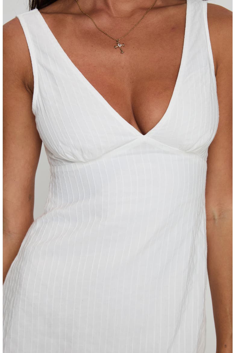 Adder Pintuck Cotton Minidress, Alternate, color, WHITE