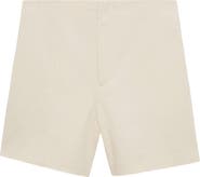 MANGO Seamed High Waist Straight Leg Twill Shorts