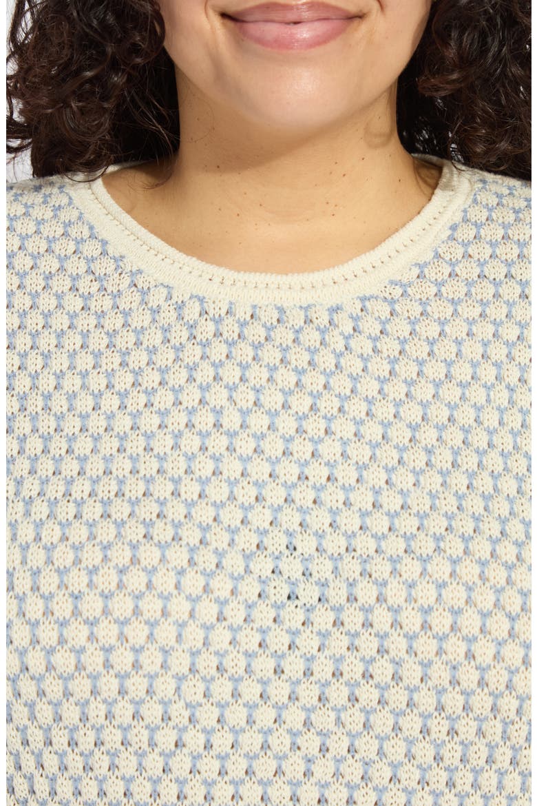 Claire Honeycomb Knit Tank, Alternate, color, ECRU/ AZZURRO