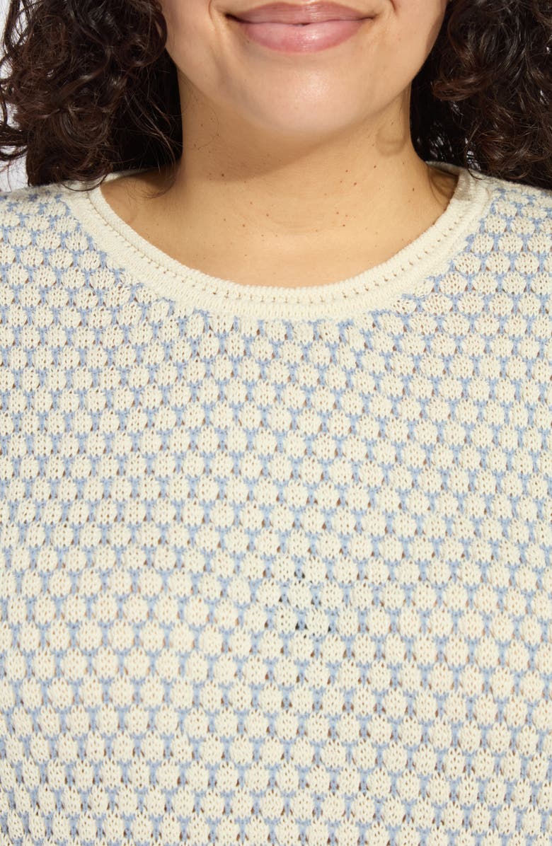 Lysse Claire Honeycomb Knit Tank, Alternate, color, Ecru/ Azzurro