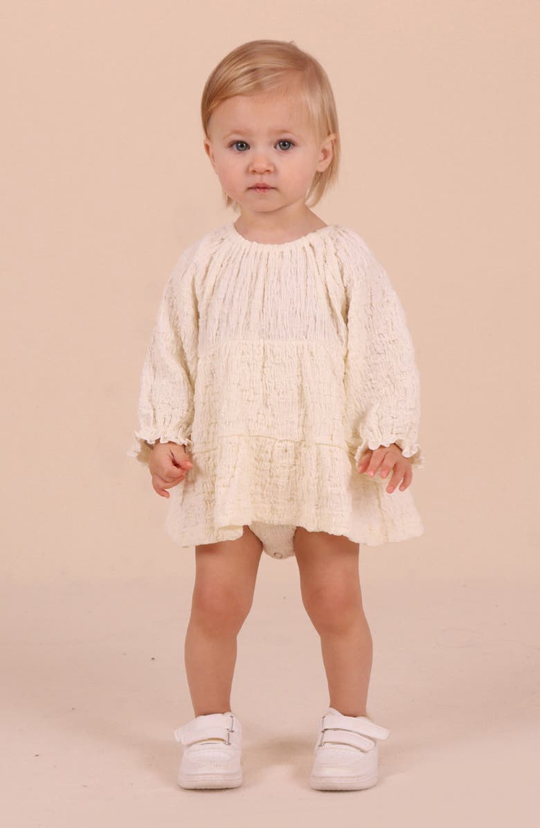 TINY TRIBE Tiered Dress & Bloomers Set, Alternate, color, Cream