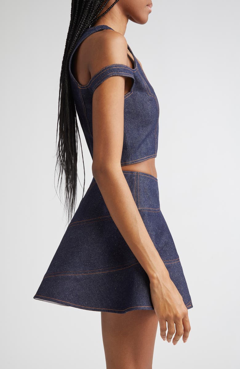 K.NGSLEY Gender Inclusive FillHim Denim Corset Top, Alternate, color, Indigo