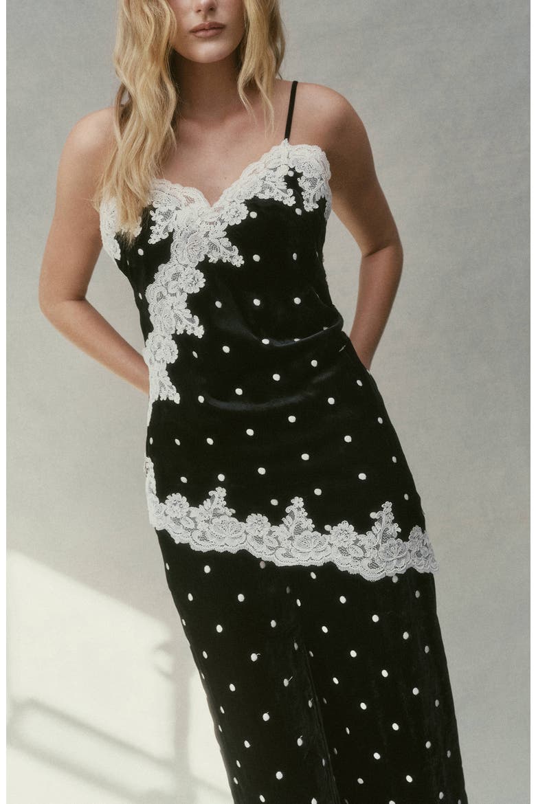 Isla Lace Detail Camisole, Alternate, color, BLACK CREAM