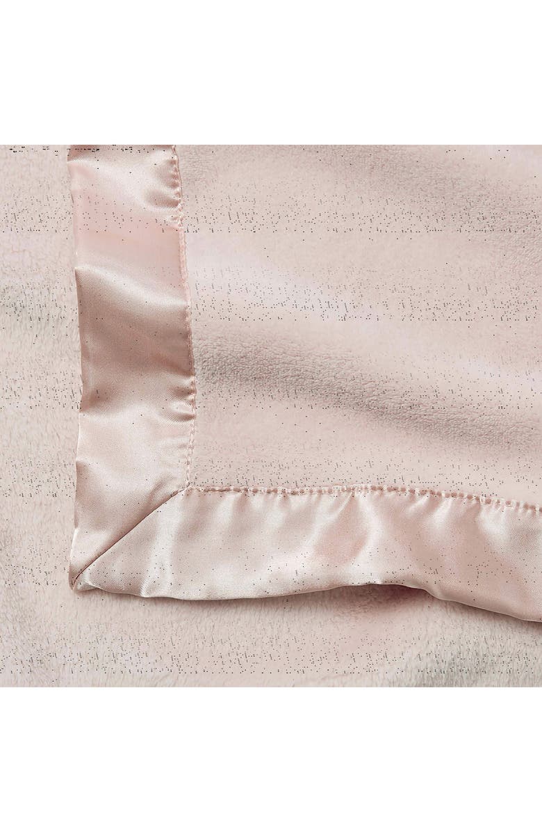 Elegant Baby Satin Trim Fleece Blanket, Alternate, color, Pink