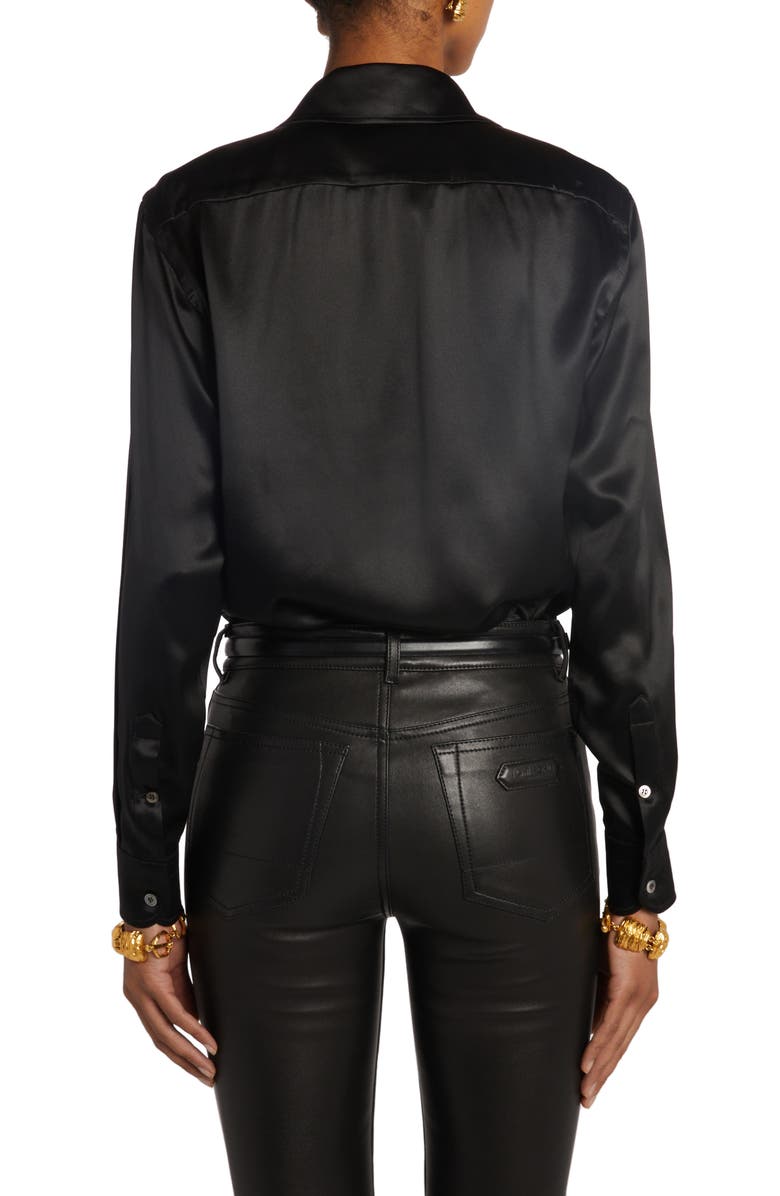 TOM FORD Silk Button-Up Shirt, Alternate, color, 