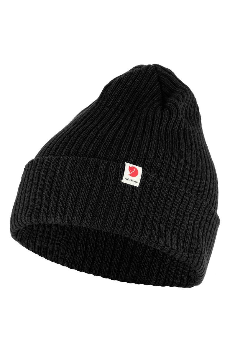 Fjällräven Ribbed Performance Beanie, Alternate, color, Black