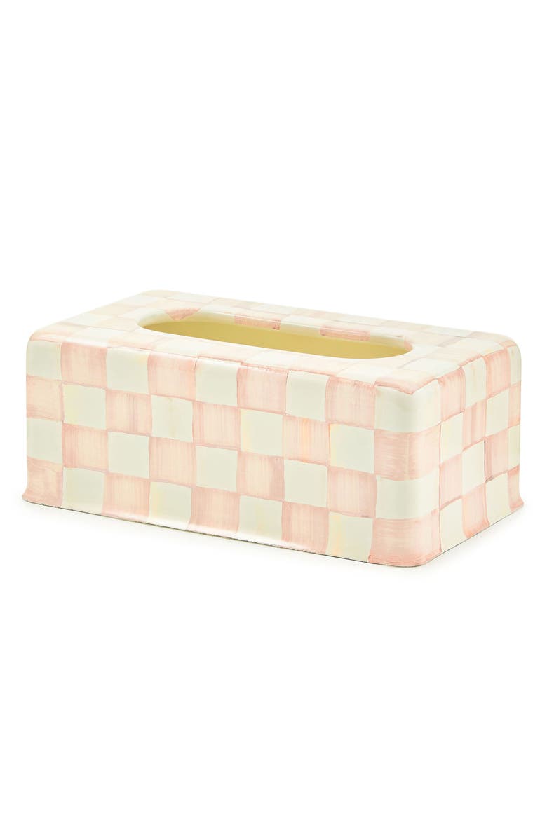 MACKENZIE CHILDS Rosy Check Standard Tissue Box Holder, Main, color, Rosy