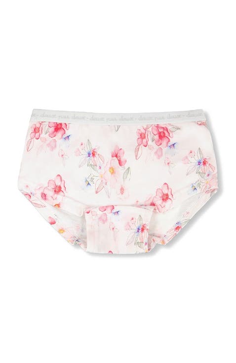 Organic Cotton Flowers Boyshort Panty (Toddler, Little Kid & Big Kid)