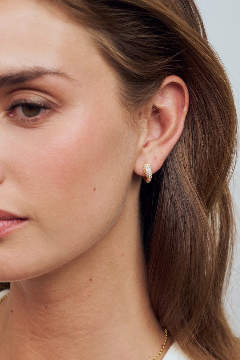 Earrings Goccia Circolo, Alternate, color, 18K Gold Plated