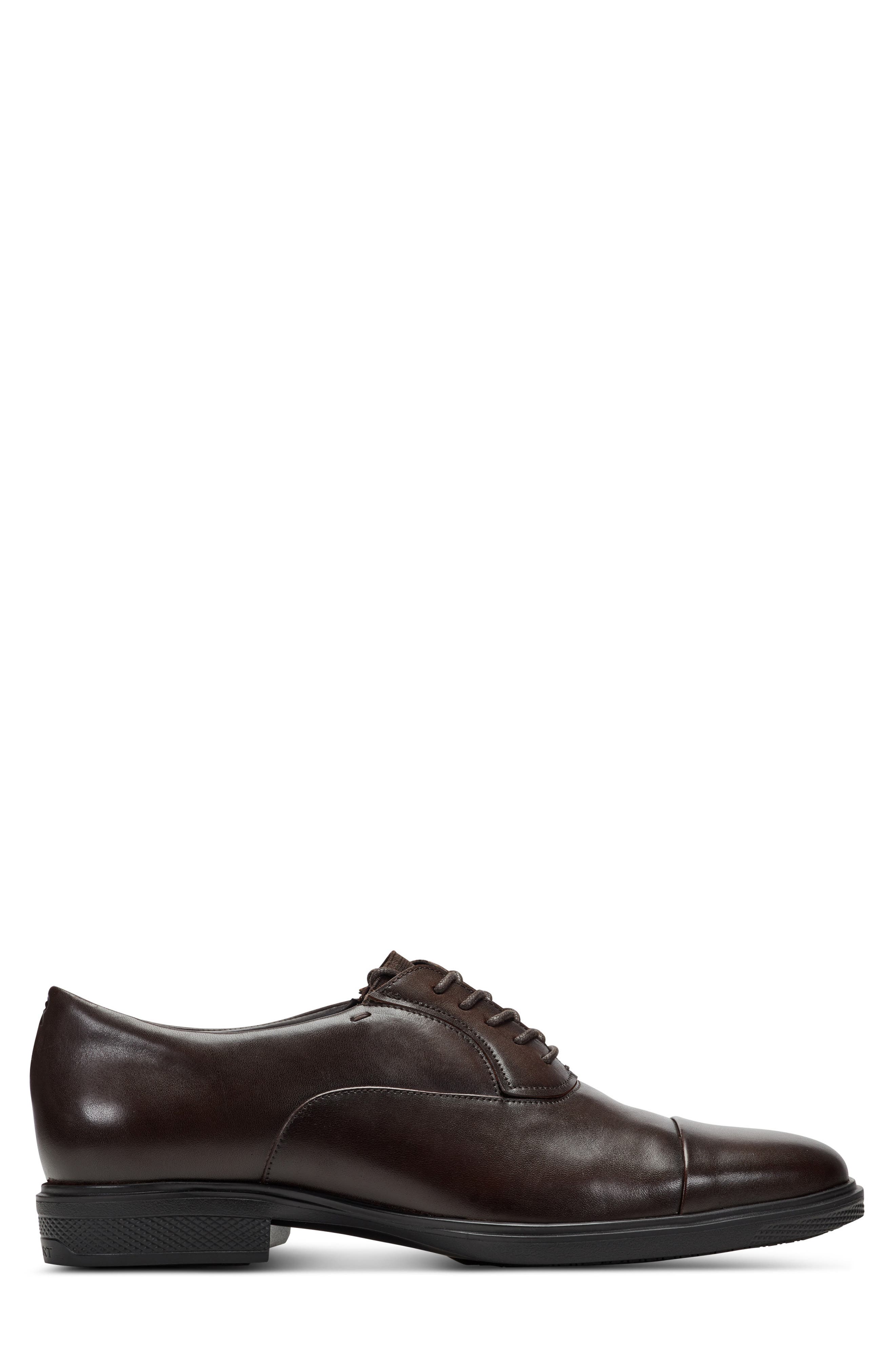 Keefe Cap Toe Oxford, Alternate, color, DARK BROWN LEATHER