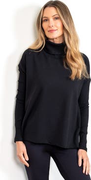 JJwinks Built-In Shelf Fleece Turtleneck with Rib Details