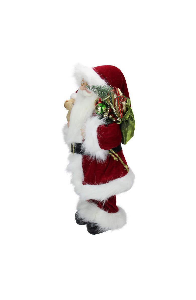 Northlight Standing Santa Claus Christmas Figure with Present Bag - 16" - Red and White, Alternate, color, Red