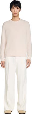 SANDRO Crew-neck sweater in seed stitch
