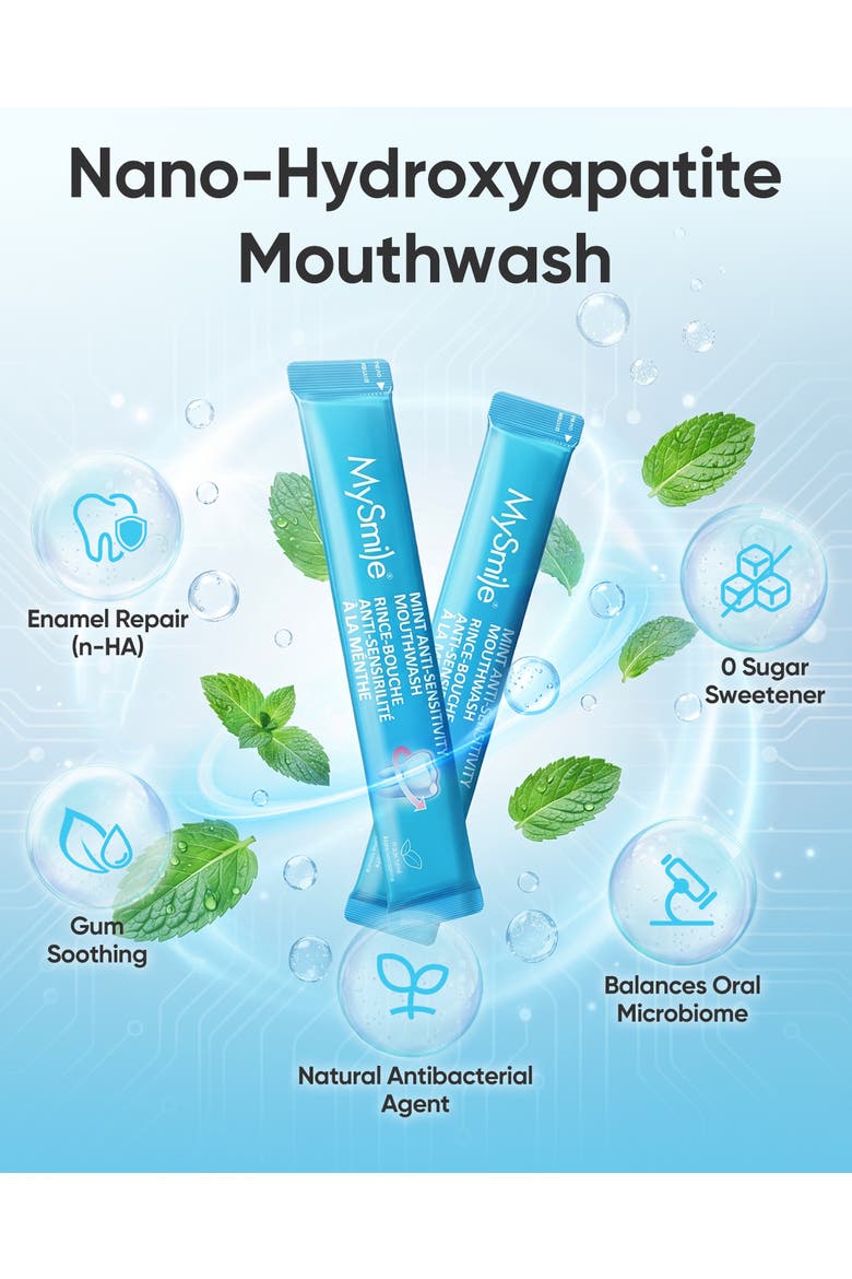 Nano-Hydroxyapatite Portable Mouthwash for Sensitive Teeth, Alternate, color, Light Blue