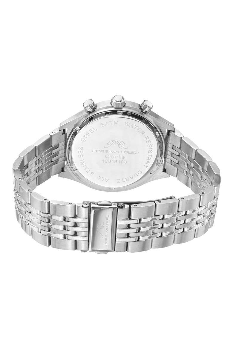 Charlie Multifunction Bracelet Strap Watch, 45mm, Alternate, color, SILVER