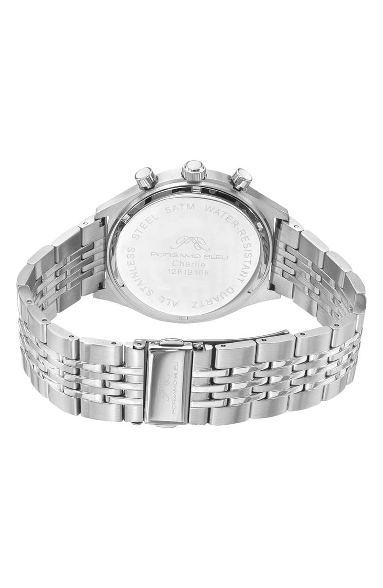PORSAMO BLEU Charlie Multifunction Bracelet Strap Watch, 45mm, Alternate, color, Silver